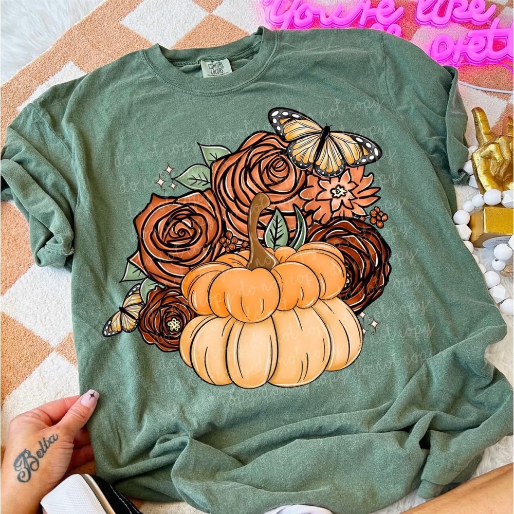 Comfort Colors Fall Pumpkin Tshirt
